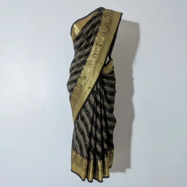 Brocade Border With Cotton Saree – S8 - Second Hand Shop