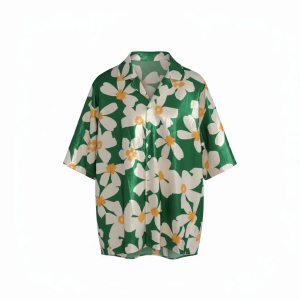 men's short sleeve floral button down shirt m68
